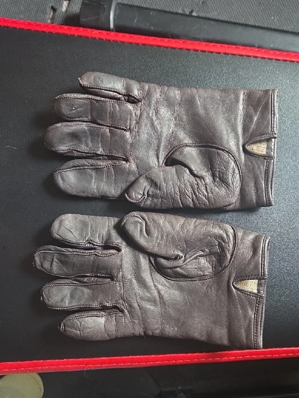 Coach Brown Leather Driving Gloves with Signature Horsebit Trim